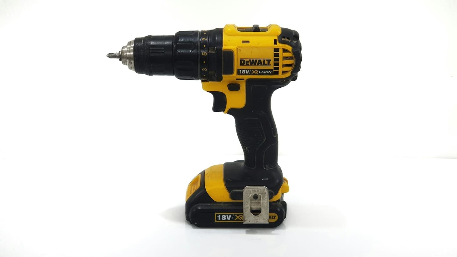Cordless drill on a clean white background